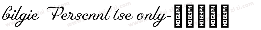 bilgie Perscnnl tse only字体转换